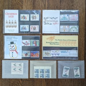 Vintage Collectable Christmas Postage Stamps/Stamp Blocks - US & Great Britain